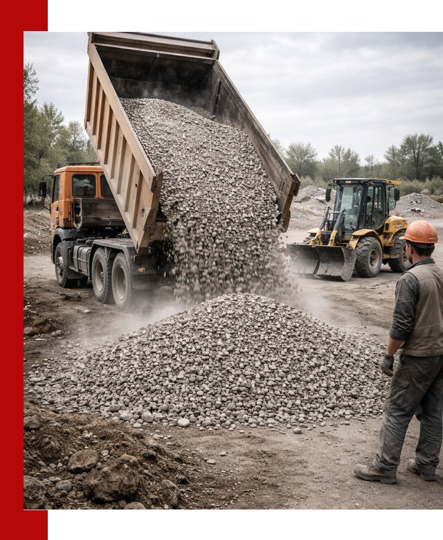 Доставка щебня в Бирске крупными и мелкими фракциями