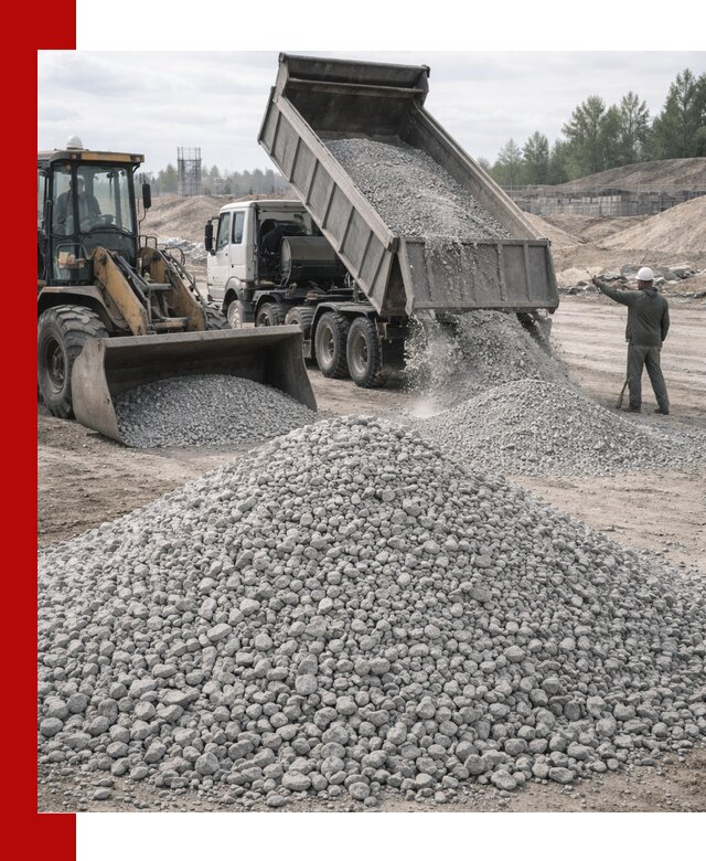 Доставка известнякового щебня фр. 5–20 в Бирске