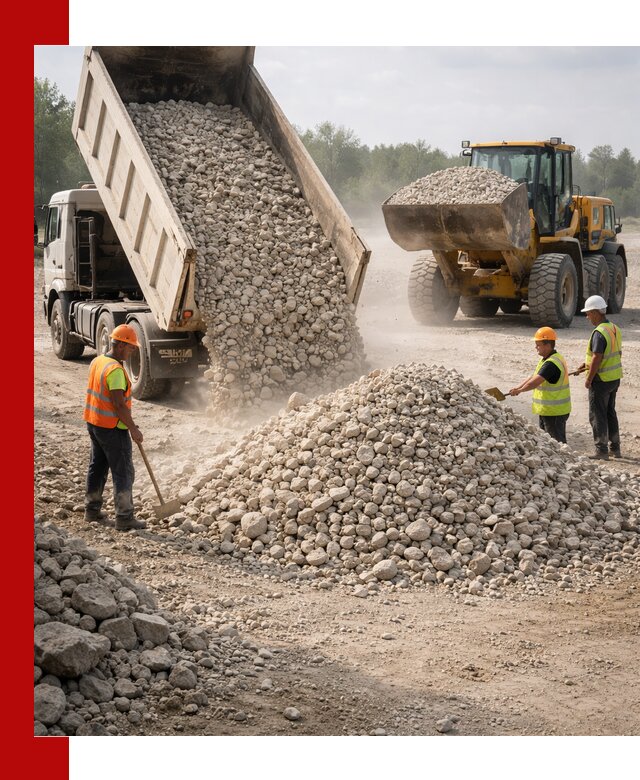 Доставка известнякового щебня фр. 40-70 в Бирске