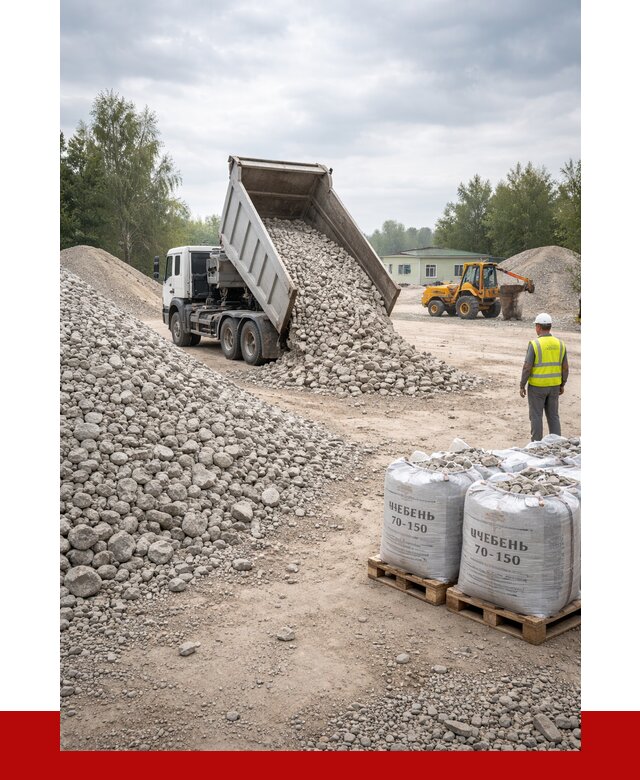 Известняковый щебень фракция 70-150 в Бирске от 1299 р. | ПРОНЕРУДБрк