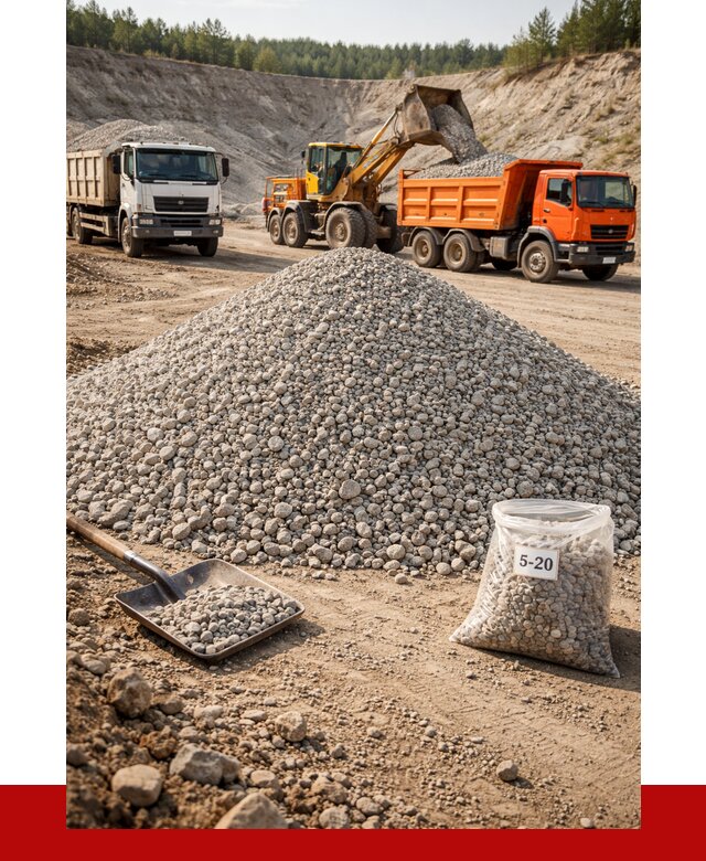 Доломитовый щебень фр. 5-20 в Бирске от 4365 р. | ПРОНЕРУДБрк