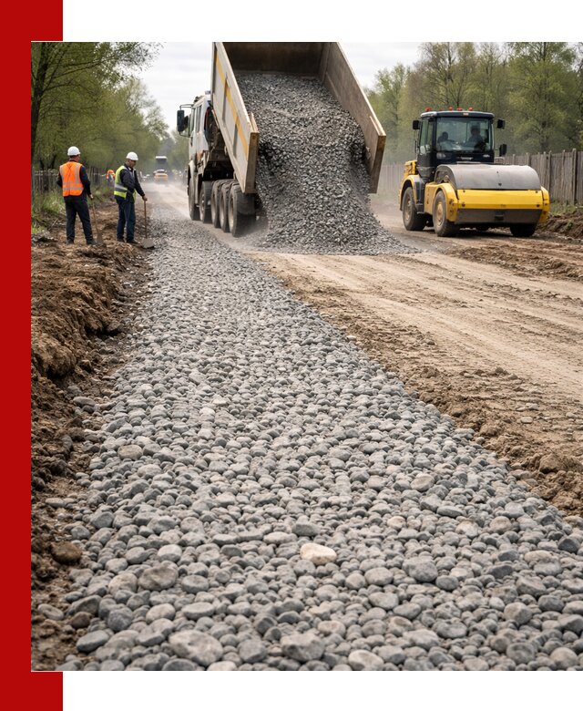 Доставка щебня для отсыпки дорог в Бирске высокого качества