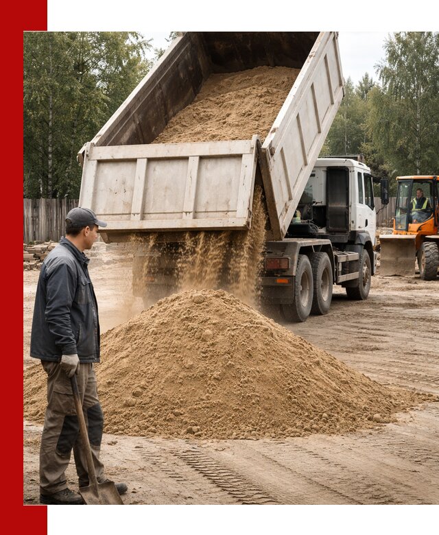 Доставка и продажа песка с разгрузкой в Бирске