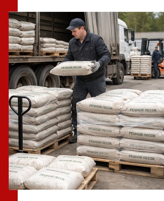 Речной песок в мешках с доставкой в Бирске