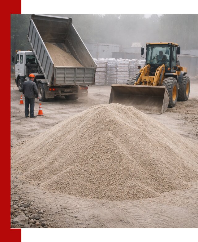 Кварцевый песок фракция 0–8 для стройработ в Бирске