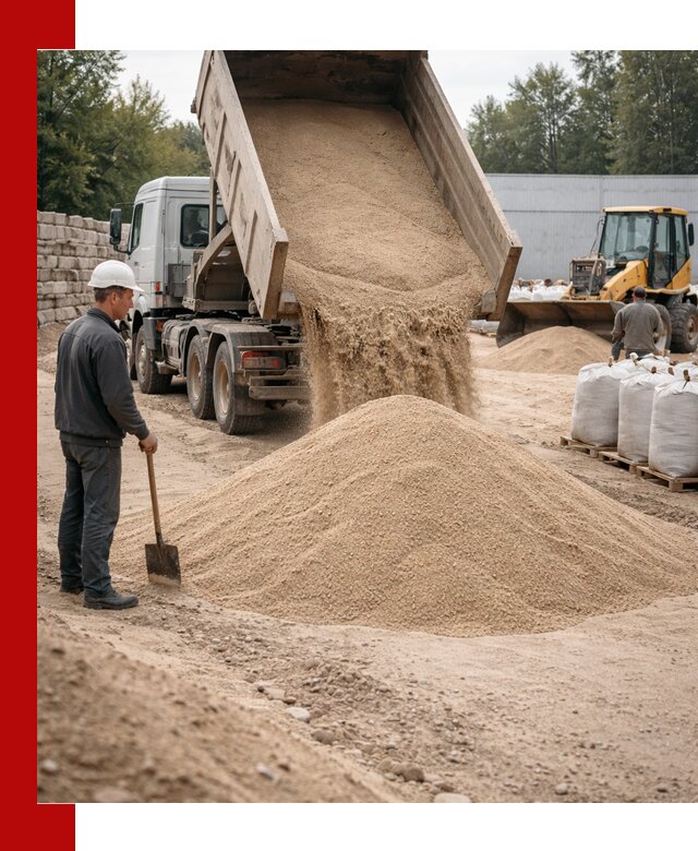 Кварцевый песок фракция 0–3 мм с доставкой в Бирске