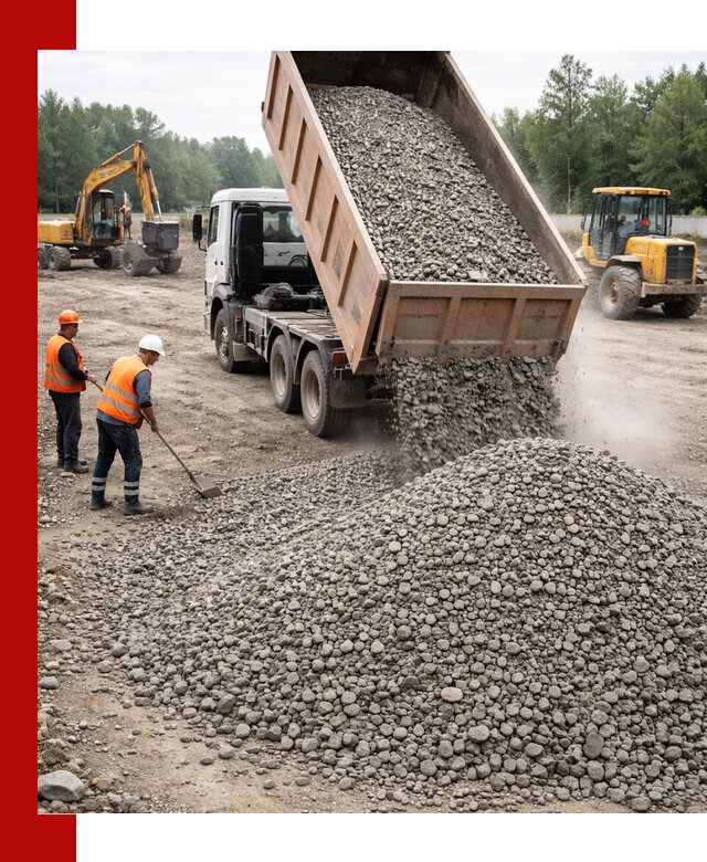 Доставка гравия фракции 40-70 в Бирске оптом и в розницу