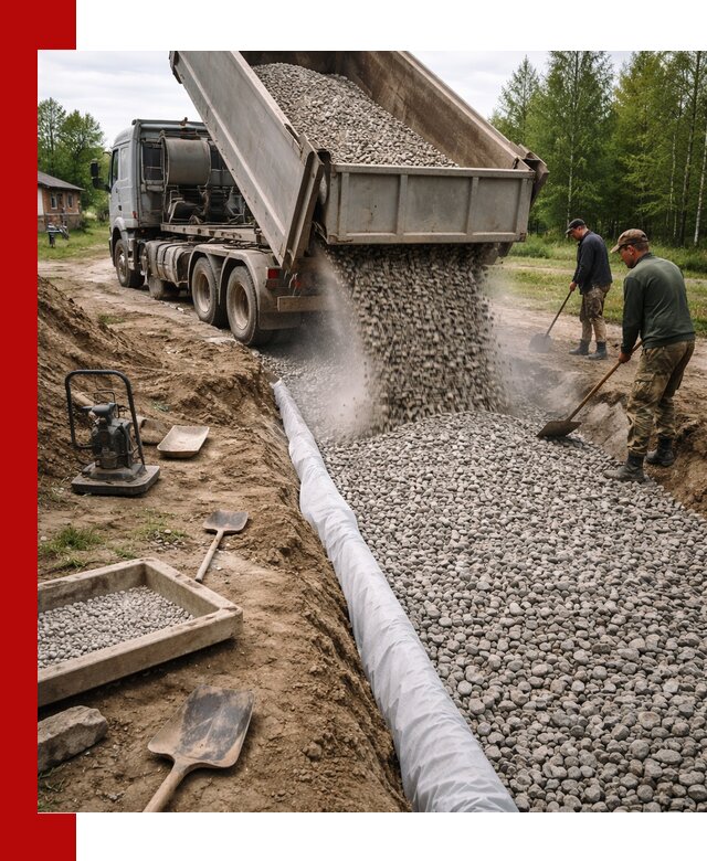 Гравий для дренажа с доставкой в Бирске качественный и недорогой