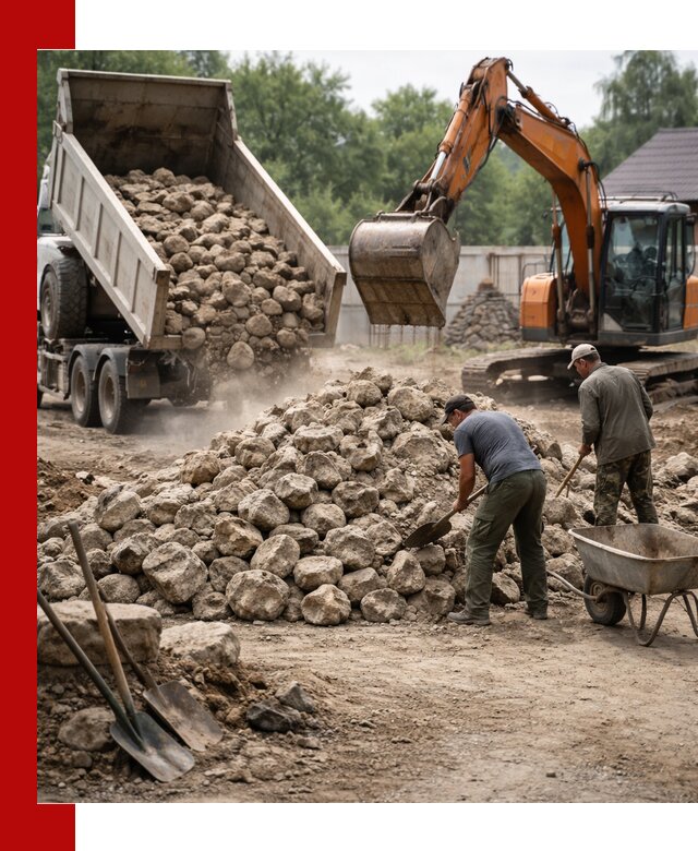 Доставка и разгрузка бутового камня в Бирске