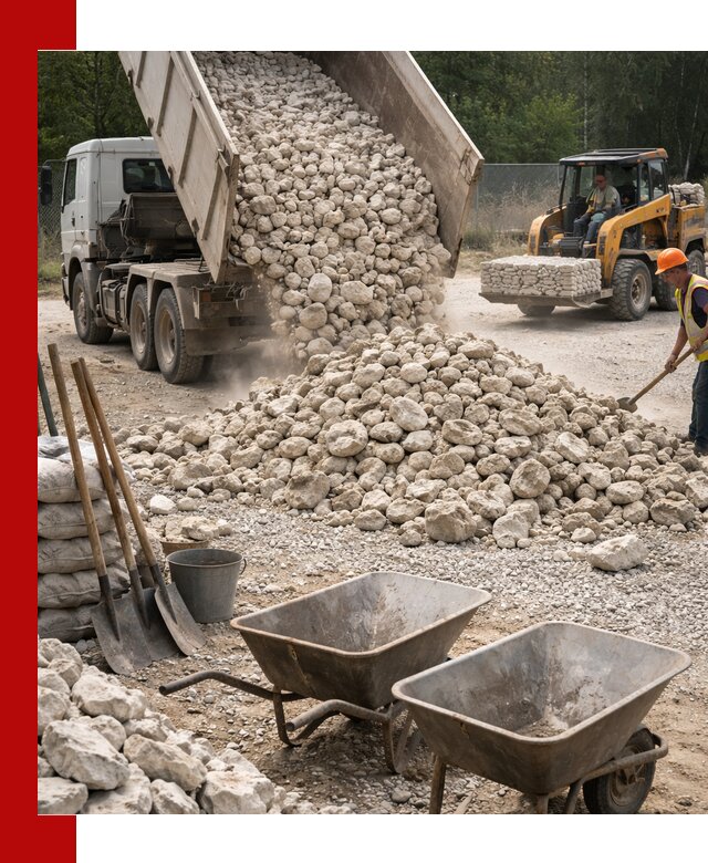 Доставка и продажа бутового известнякового камня в Бирске