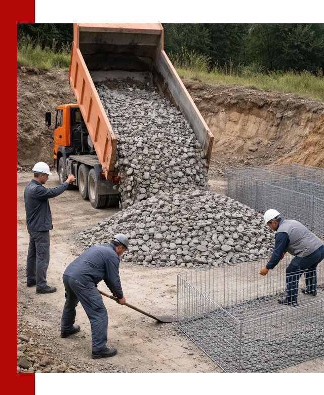 Камень для габионов с доставкой в Бирске быстро и надёжно