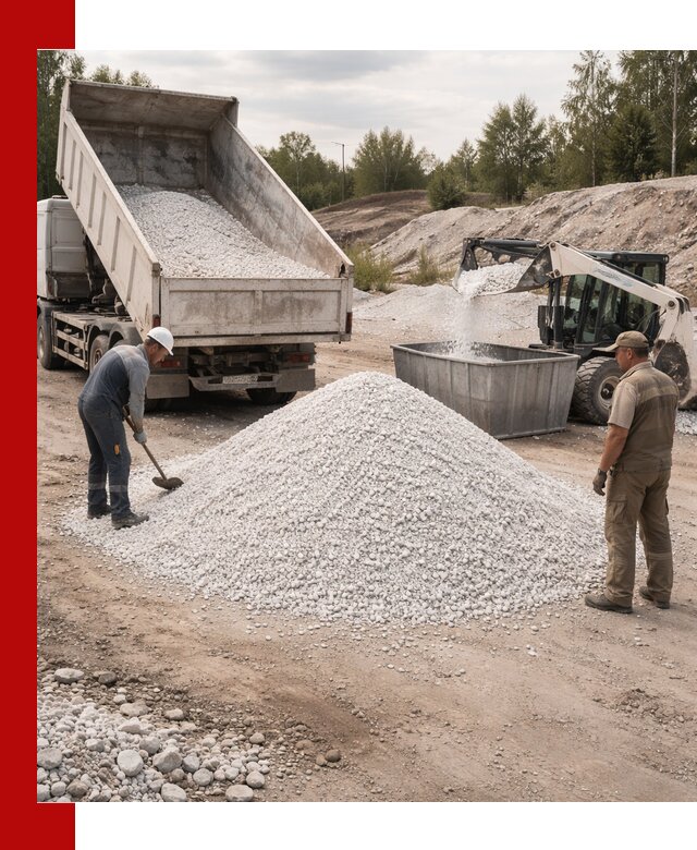 Доставка и продажа белой мраморной крошки в Бирске