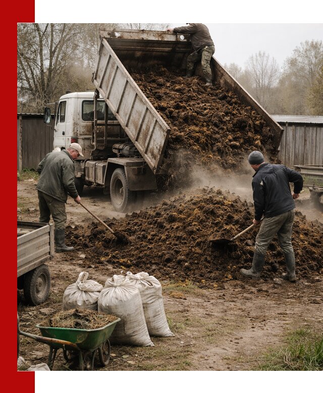 Доставка коровьего навоза самосвалом в Бирске