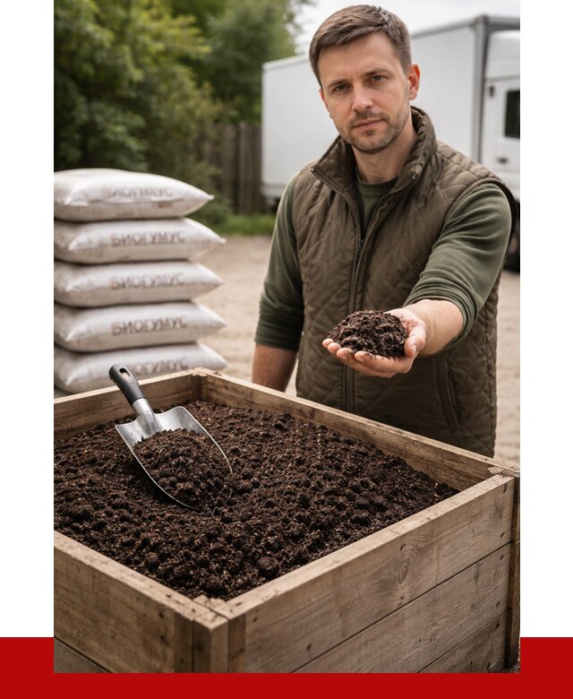 Купить биогумус в Бирске с доставкой от 8835 р. за куб | ПРОНЕРУДБрк