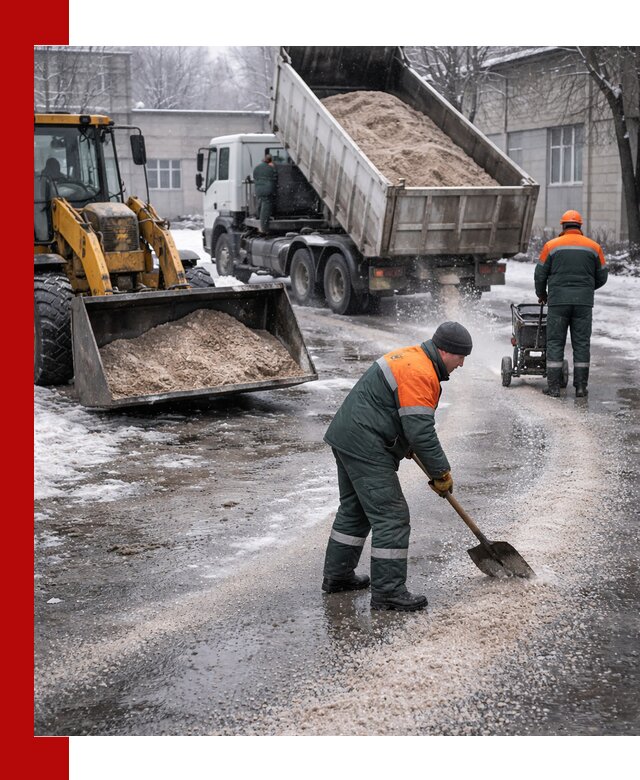 Реагент против гололеда с доставкой и нанесением в Бирске
