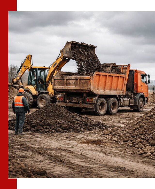 Вывоз грунта и строительного мусора в Бирске грузовыми самосвалами