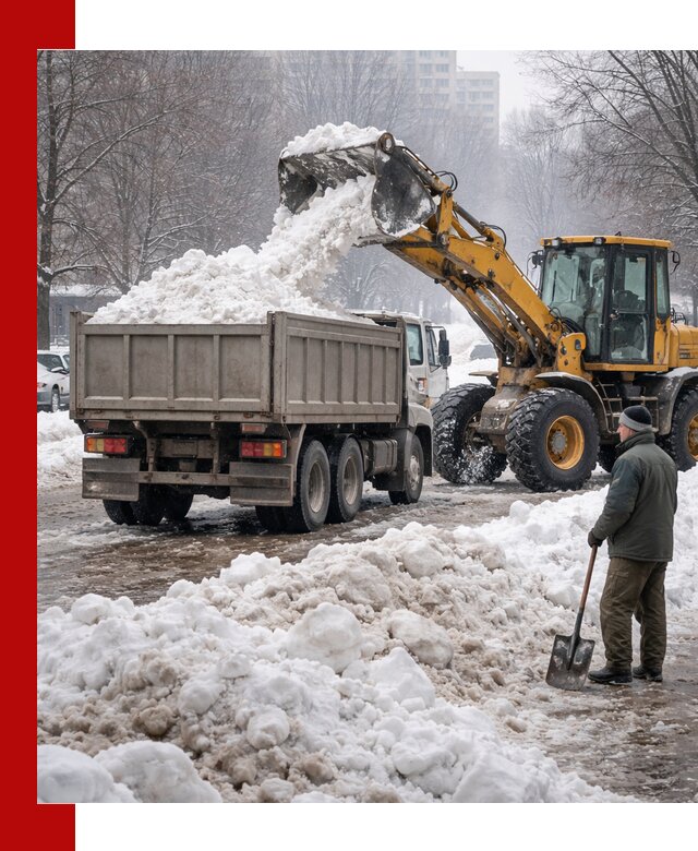 Вывоз снега грузовой техникой в Бирске оперативно и чисто