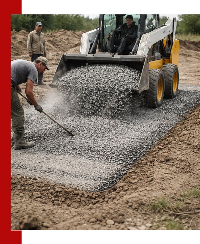 Устройство щебеночной подушки в Бирске для дорог и фундаментов